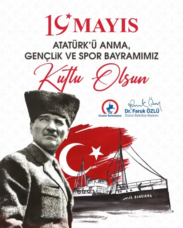 106 yıl önce yakılan bağımsızlık meşalesinin yıl dönümünde, 19 Mayıs Atatürk’ü Anma, Gençlik ve Spor Bayramı’nı gururla kutluyoruz. 🇹🇷🇹🇷🇹🇷

Cumhuriyetimizin kurucusu Gazi Mustafa Kemal Atatürk’ü ve vatan uğruna hayatını feda eden tüm şehitlerimizi saygı, minnet ve rahmetle anıyoruz.