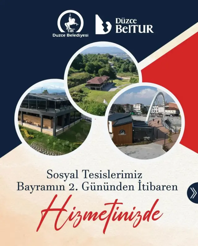 Sosyal Tesislerimiz Bayramın 2. Gününden İtibaren Hizmetinizde👩‍🍳🍽️🍔

Bayramın neşesini, sevdiklerinizle birlikte keyifli bir ortamda yaşamaya ne dersiniz?

Sizleri; lezzetli menülerimiz, huzurlu atmosferimiz ve güler yüzlü ekibimizle sosyal tesislerimize bekliyoruz 🤗